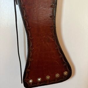 Burnished brown leather corset belt!